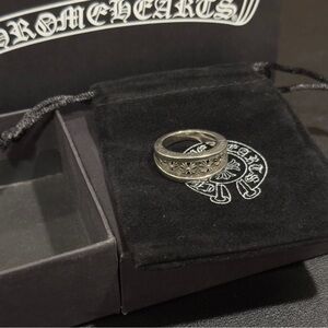 Chrome Hearts Narrow V Band Plus Ring Size 10 US With Dust Bag